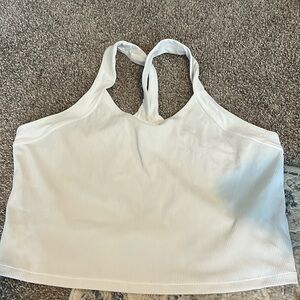 Athleta White Ribbed Tank